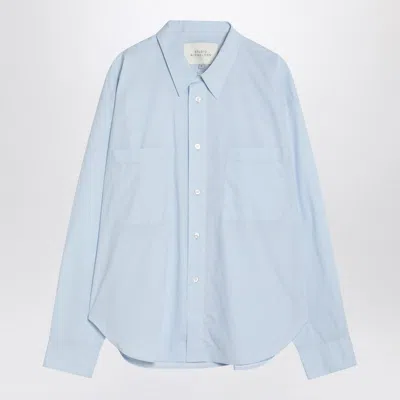 Studio Nicholson Light Blue Salin Shirt In Organic Cotton
