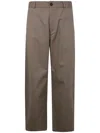 Studio Nicholson Taupe Brown Side Slit Pocket Trousers In Brown