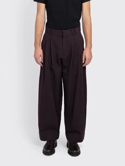 Studio Nicholson Line Snm-1185 Pants In Brown Polyester