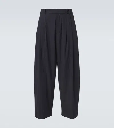 Studio Nicholson Typewriter Straight-leg Cotton-poplin Trousers In Blue