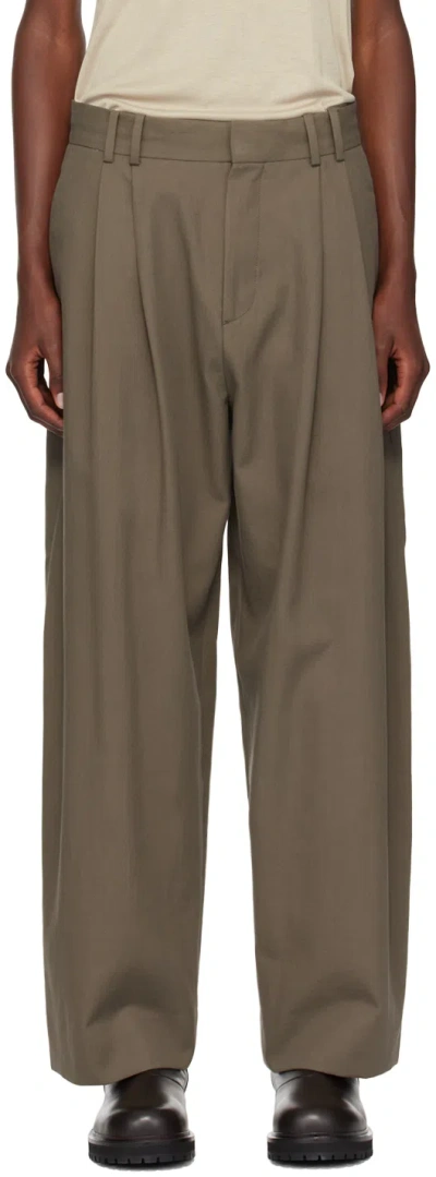 Studio Nicholson Line Trousers In Brown