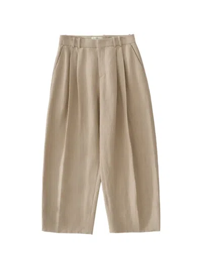 Studio Nicholson Pleated Tab-fastening Pull Trousers In Brown