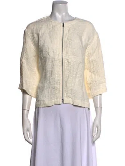 Pre-owned Studio Nicholson Linen Crew Neck Top In Neutrals