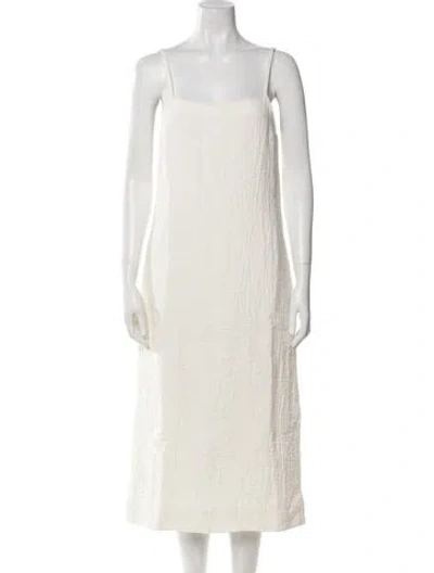 Pre-owned Studio Nicholson Linen Long Dress In White