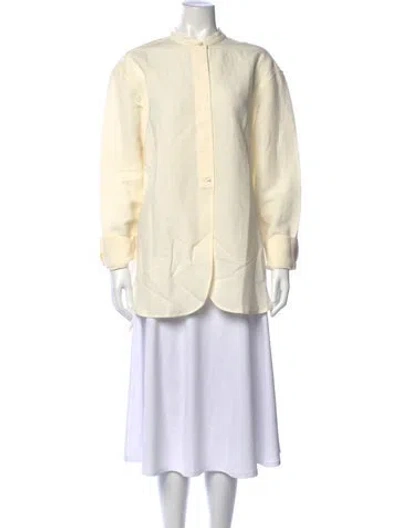 Pre-owned Studio Nicholson Linen Long Sleeve Top W/ Tags In Neutrals