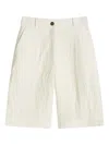 Studio Nicholson Off-white Luna Linen Shorts In Neutrals