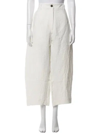 Pre-owned Studio Nicholson Linen Wide Leg Pants In Neutrals