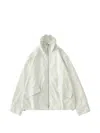 Studio Nicholson Drawstring Collar Zip Jacket Long Sleeves In White