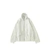 Studio Nicholson Drawstring Collar Zip Jacket Long Sleeves In White