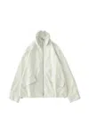 Studio Nicholson Drawstring Collar Zip Jacket Long Sleeves In White