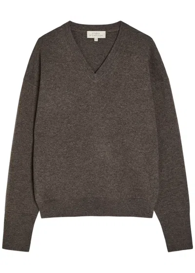 Studio Nicholson Loch Wool And Cashmere-blend Jumper In Brown