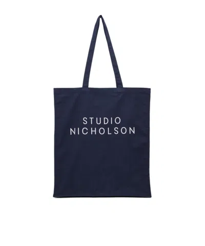 Studio Nicholson Logo Handbag In Blue