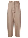 Studio Nicholson Wide Leg Denim Jeans With High Waist In Camel