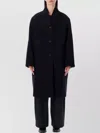 Studio Nicholson Long Coat With Structured Shoulders And Pockets In Black