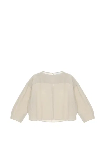 Studio Nicholson Long Sleeve Boxy Top In Neutral