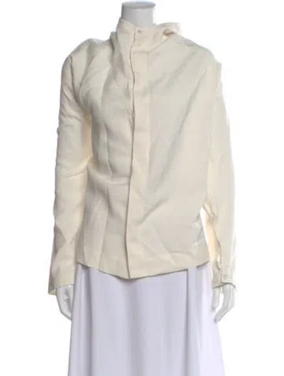 Pre-owned Studio Nicholson Long Sleeve Button-up Top In Neutral