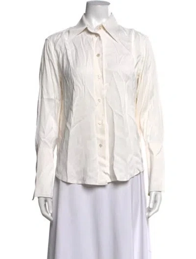 Pre-owned Studio Nicholson Long Sleeve Button-up Top In Neutrals
