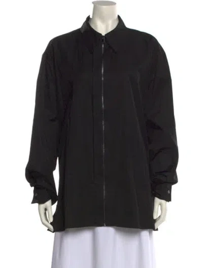 Pre-owned Studio Nicholson Long Sleeve Button-up Top W/ Tags In Black