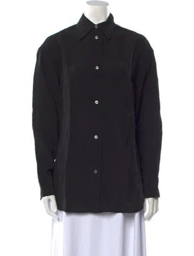 Pre-owned Studio Nicholson Long Sleeve Button-up Top W/ Tags In Black