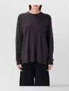 Studio Nicholson Long Sleeve Crew Neck Relaxed Fit Top In Black