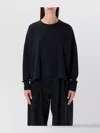 Studio Nicholson Long Sleeve Crew Neck Relaxed Top In Black