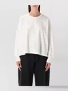 Studio Nicholson Long Sleeve Knit T-shirt With Crew Neck In White