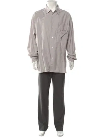 Pre-owned Studio Nicholson Long Sleeve Dress Shirt In Grey
