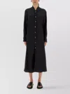 Studio Nicholson Long Sleeve Midi Length Dress In Black