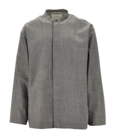 Studio Nicholson Long Sleeve Shirt In Gray