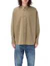 Studio Nicholson Collared Shirt With Long Sleeves And Back Yoke In Brown