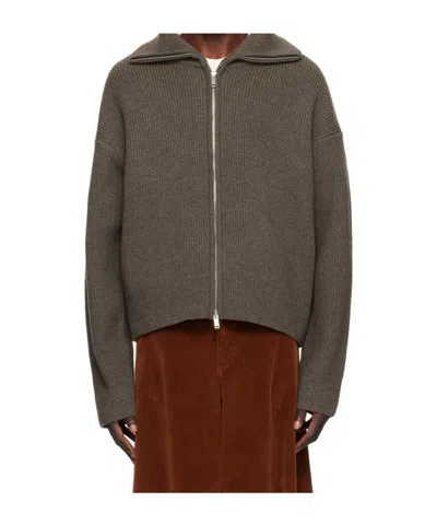 Studio Nicholson Long Sleeve Sweater In Brown