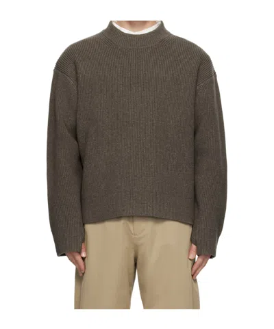 Studio Nicholson Long Sleeve Sweater In Brown
