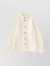 Studio Nicholson Long Sleeve Wool Shirt With Button Cuffs In Neutral