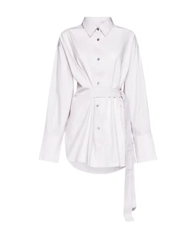 Studio Nicholson Long-sleeved Belt Shirt In White