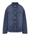 Studio Nicholson Patch Pocket Long Sleeve Collared Shirt In Blue