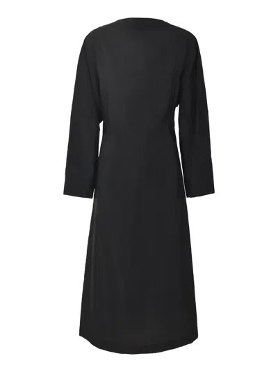 Studio Nicholson Long-sleeved Long Dress In Darkest Navy