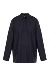 Studio Nicholson Pinole Wool Polo Top In Black