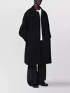 Studio Nicholson Long Wool Blend Coat With Side Pockets In Black