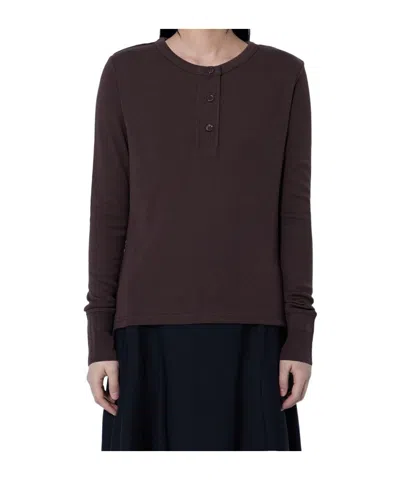 Studio Nicholson Long-sleeve Knit Top In Brown
