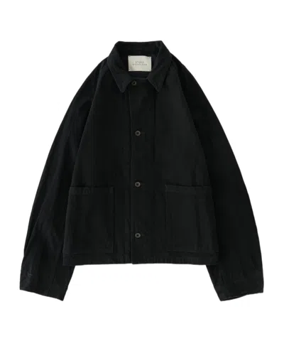 Studio Nicholson Coggan Crinkle Denim Jacket In Black