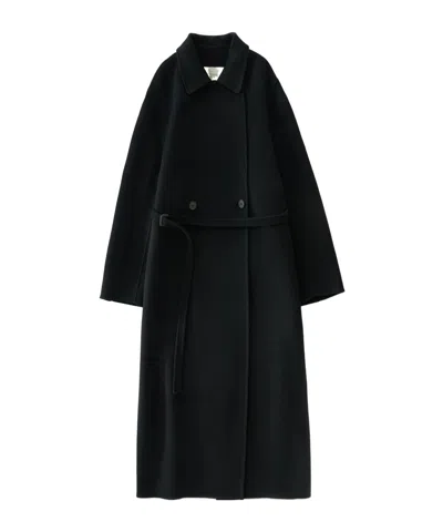 Studio Nicholson Mori Double-breasted Coat In Black