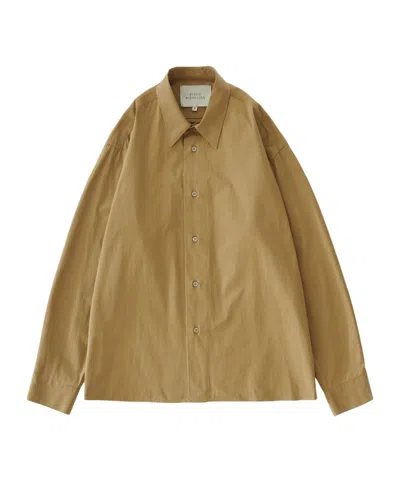 Studio Nicholson Long-sleeved Collared Shirt In Neutral