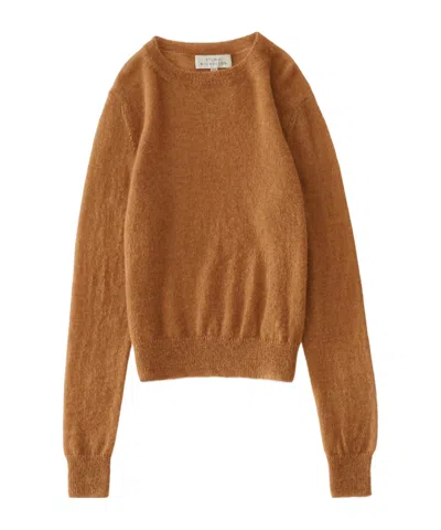 Studio Nicholson Eyla Ribbed-trim Sweater In Gold