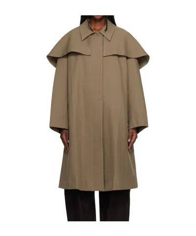 Studio Nicholson Long-sleeved Trench Coat In Neutral