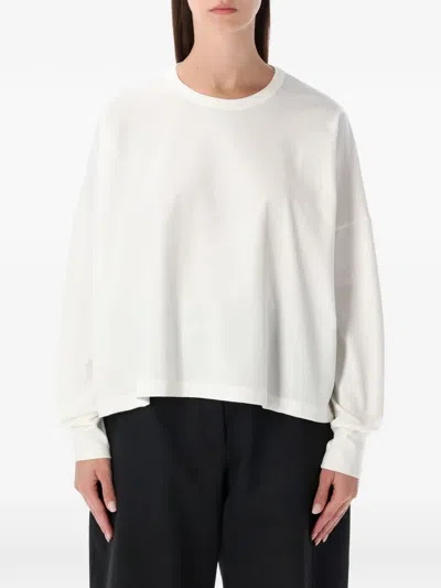 Studio Nicholson Loop Cotton Jersey Long Sleeve T-shirt In White