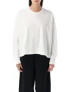 Studio Nicholson White Crewneck Long Sleeve T-shirt In White