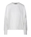 Studio Nicholson White Crewneck Long Sleeve T-shirt In White