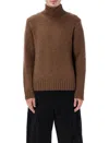 Studio Nicholson Loris Yak And Merino Wool High-neck Knit In Brown
