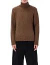 Studio Nicholson Loris Yak And Merino Wool High-neck Knit In Brown