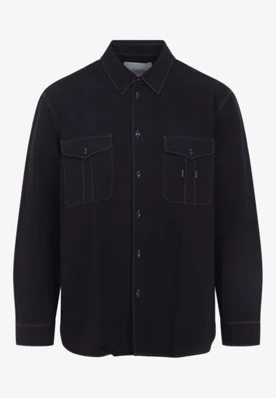 Studio Nicholson Louro Long-sleeved Shirt In Black